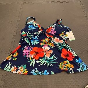 🆕 Tankini Beautiful Royal Blue Floral Print 🆕